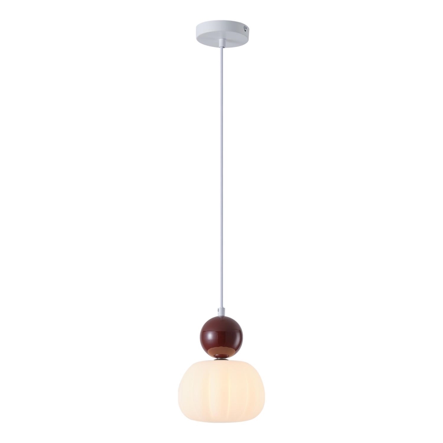 Lustr na lanku HELIOS 1xG9/7W/230V bílá/hnědá