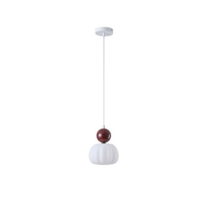 Lustr na lanku HELIOS 1xG9/7W/230V bílá/hnědá