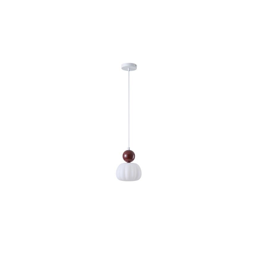 Lustr na lanku HELIOS 1xG9/7W/230V bílá/hnědá