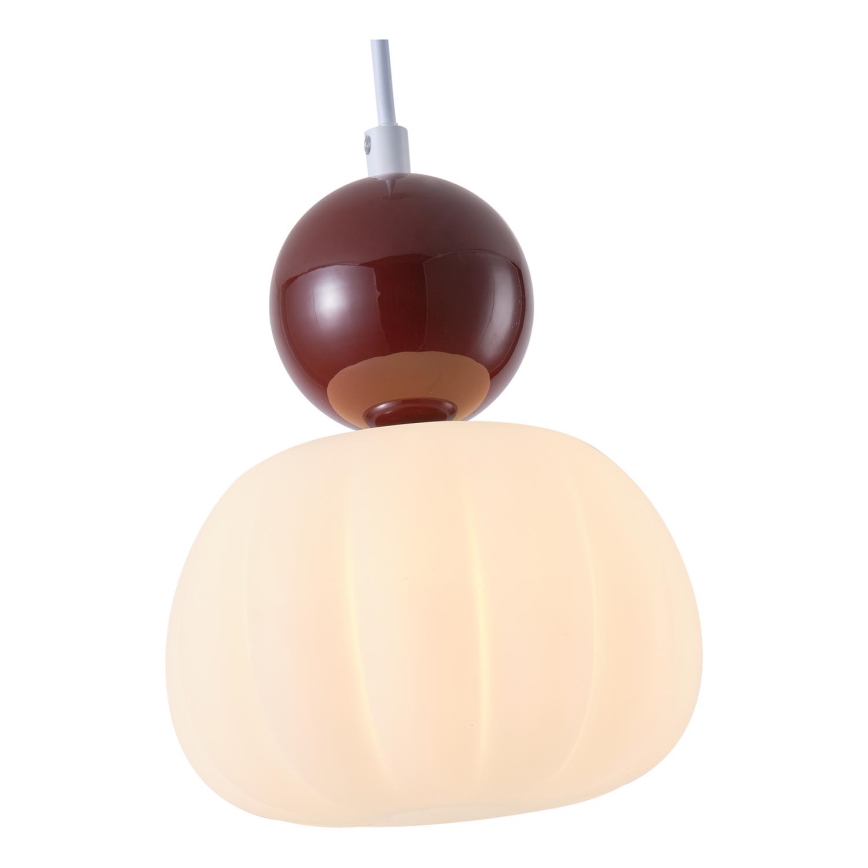 Lustr na lanku HELIOS 1xG9/7W/230V bílá/hnědá
