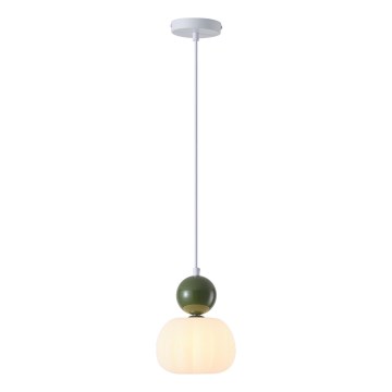Lustr na lanku HELIOS 1xG9/7W/230V bílá/zelená