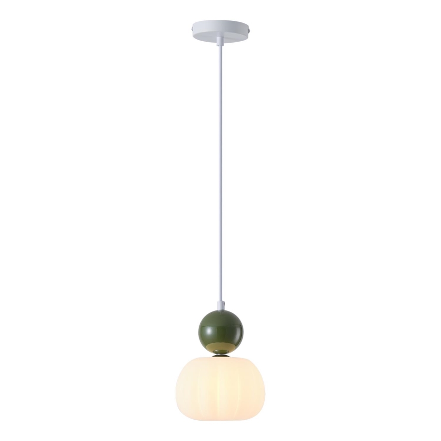 Lustr na lanku HELIOS 1xG9/7W/230V bílá/zelená