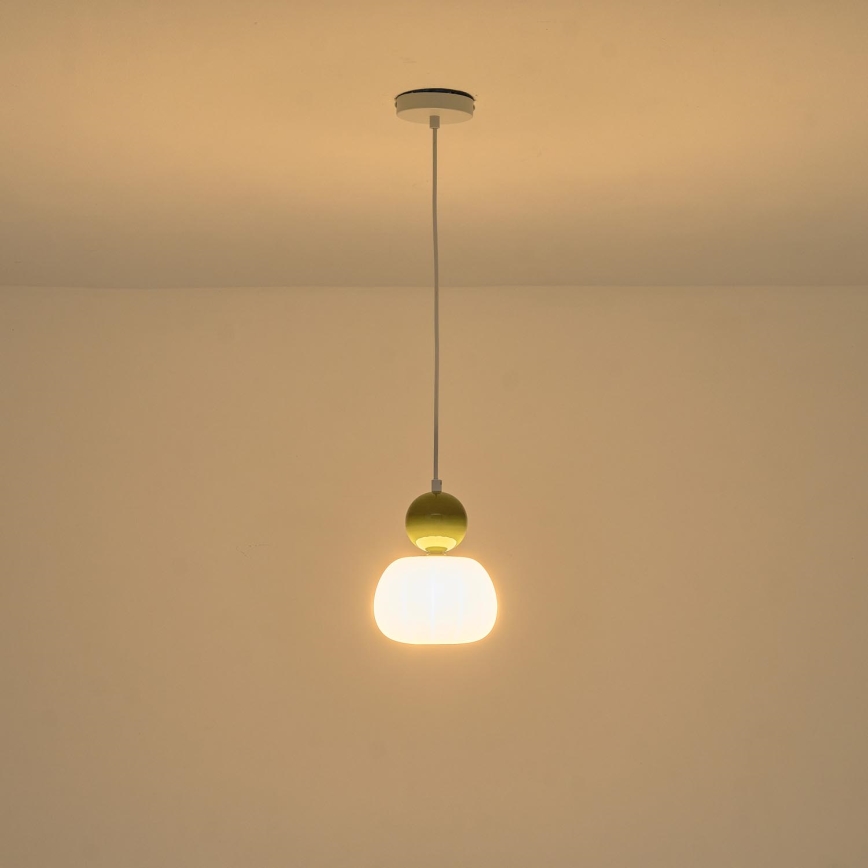 Lustr na lanku HELIOS 1xG9/7W/230V bílá/zelená
