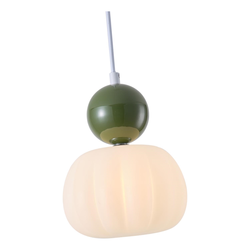 Lustr na lanku HELIOS 1xG9/7W/230V bílá/zelená