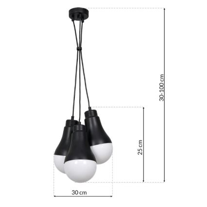 Lustr na lanku HELIOS 3xE14/40W/230V