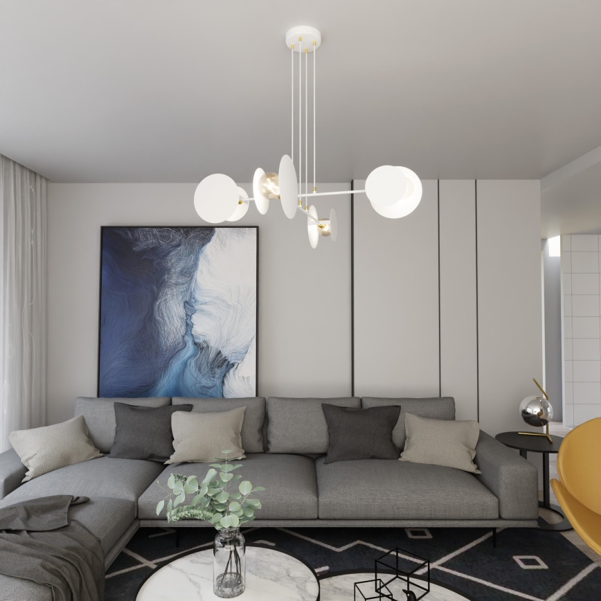 Lustr na lanku IDEA 4xE27/15W/230V bílá
