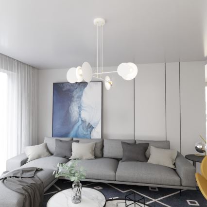 Lustr na lanku IDEA 4xE27/15W/230V bílá