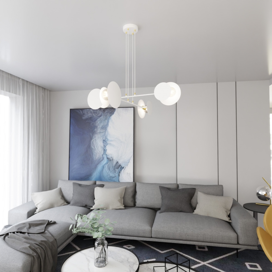 Lustr na lanku IDEA 4xE27/15W/230V bílá