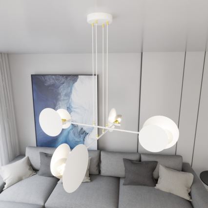 Lustr na lanku IDEA 4xE27/15W/230V bílá