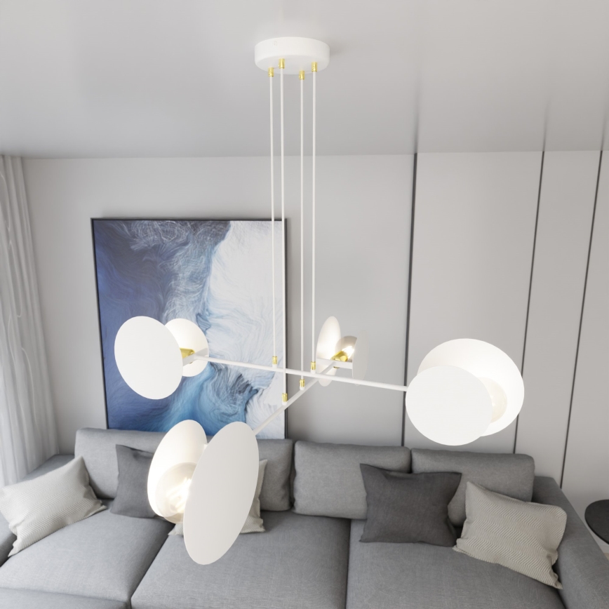 Lustr na lanku IDEA 4xE27/15W/230V bílá
