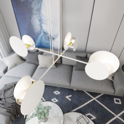 Lustr na lanku IDEA 4xE27/15W/230V bílá