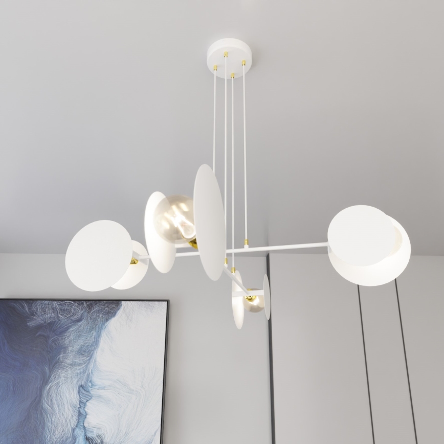 Lustr na lanku IDEA 4xE27/15W/230V bílá