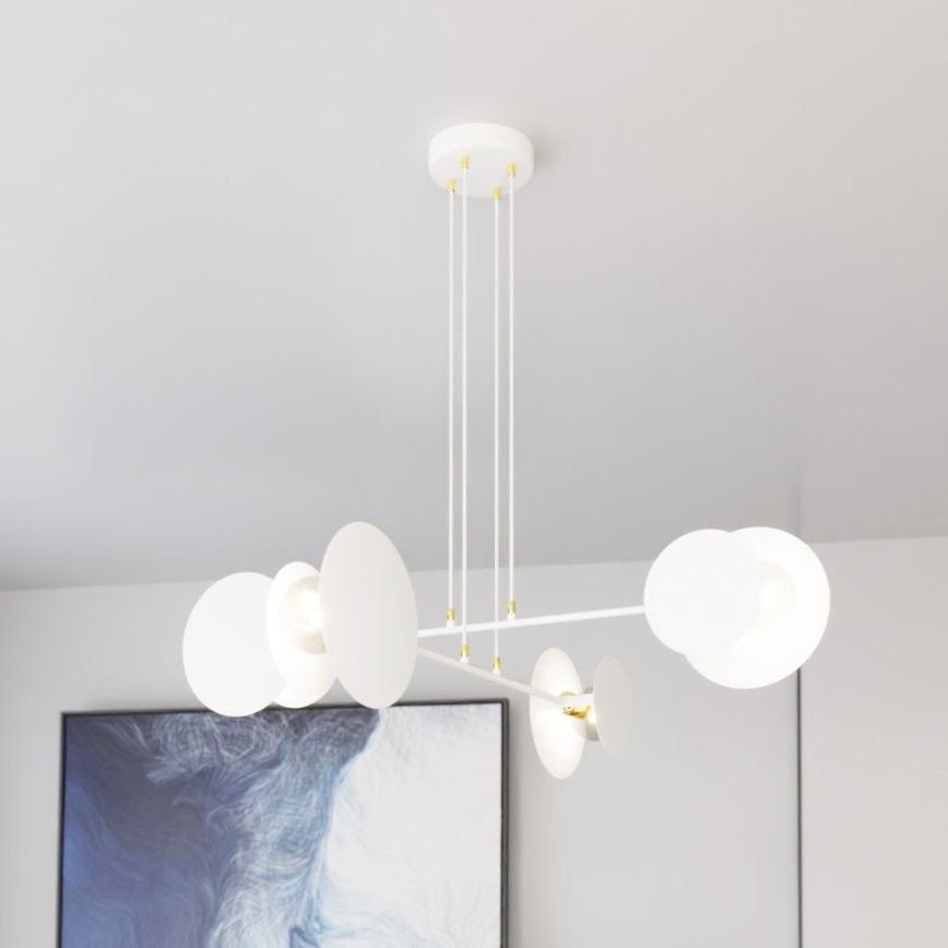 Lustr na lanku IDEA 4xE27/15W/230V bílá