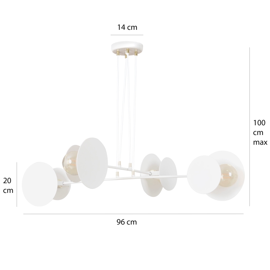 Lustr na lanku IDEA 4xE27/15W/230V bílá