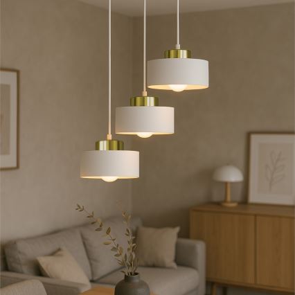 Lustr na lanku IGNIA 3xE27/60W/230V bílá