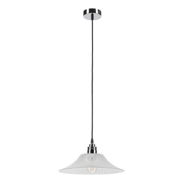 Lustr na lanku JULL 1xE27/15W/230V lesklý chrom/čirá