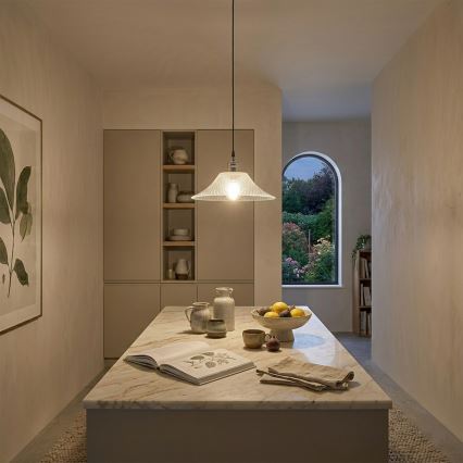 Lustr na lanku JULL 1xE27/15W/230V lesklý chrom/čirá