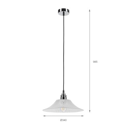 Lustr na lanku JULL 1xE27/15W/230V lesklý chrom/čirá