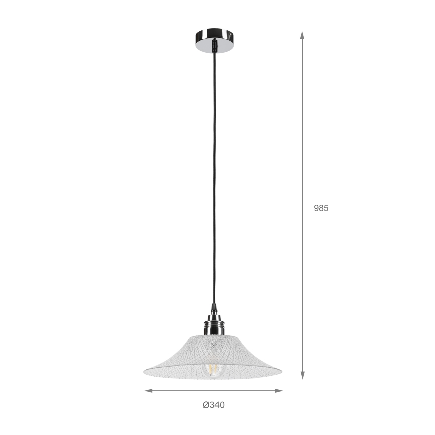 Lustr na lanku JULL 1xE27/15W/230V lesklý chrom/čirá