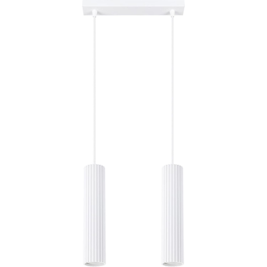 Lustr na lanku KARBON 2xGU10/10W/230V bílá