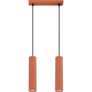 Lustr na lanku KARBON 2xGU10/10W/230V červená