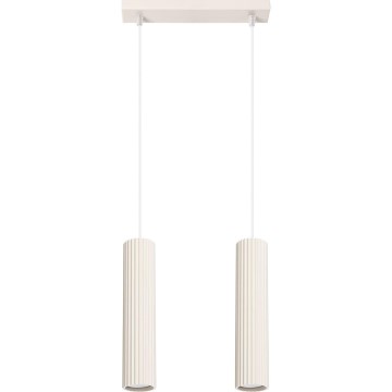 Lustr na lanku KARBON 2xGU10/10W/230V krémová