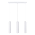 Lustr na lanku KARBON 3xGU10/10W/230V bílá