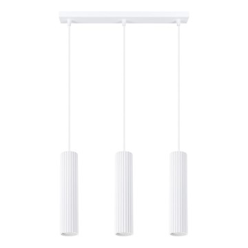 Lustr na lanku KARBON 3xGU10/10W/230V bílá