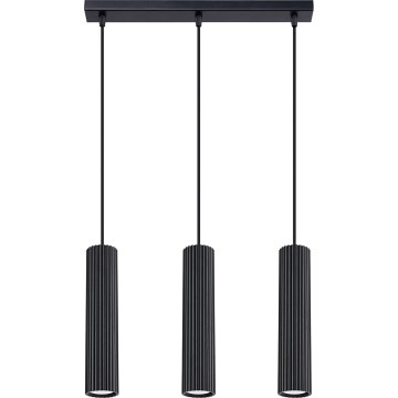 Lustr na lanku KARBON 3xGU10/10W/230V černá