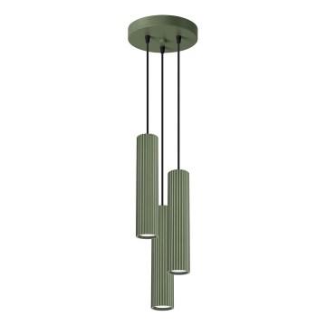 Lustr na lanku KARBON 3xGU10/10W/230V zelená