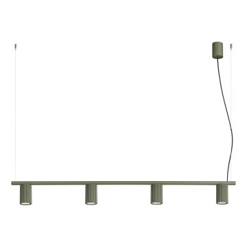 Lustr na lanku KARBON 4xGU10/10W/230V zelená