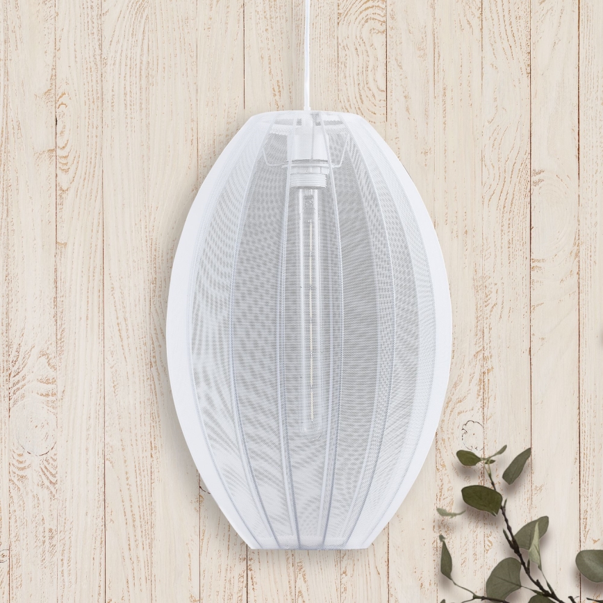 Lustr na lanku KAREI 1xE27/20W/230V pr. 30 cm bílá