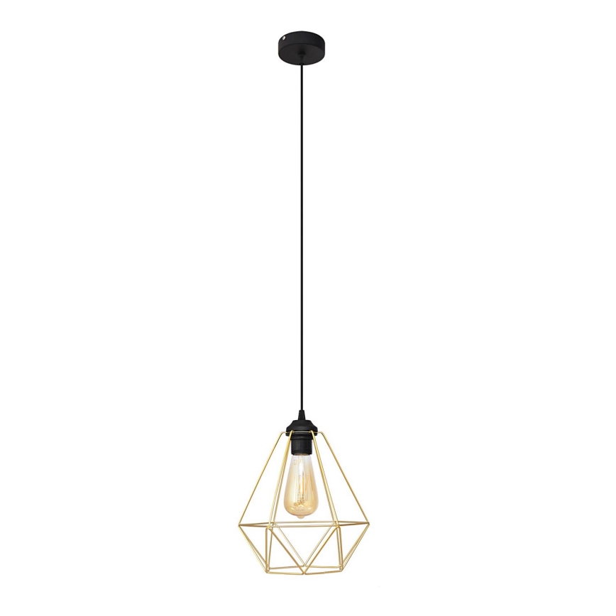 Lustr na lanku KARO 1xE27/15W/230V zlatá/černá