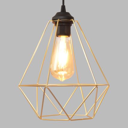 Lustr na lanku KARO 1xE27/15W/230V zlatá/černá