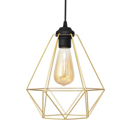 Lustr na lanku KARO 1xE27/15W/230V zlatá/černá