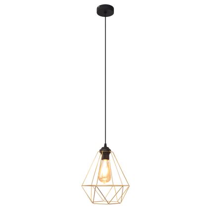 Lustr na lanku KARO 1xE27/15W/230V zlatá/černá
