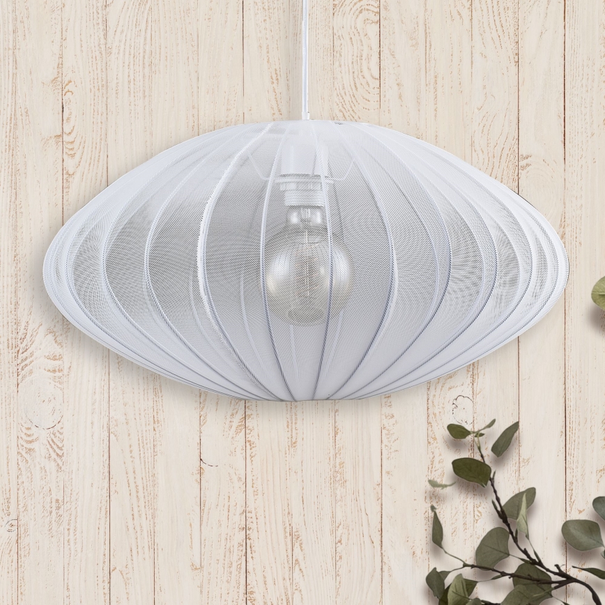 Lustr na lanku KINU 1xE27/20W/230V pr. 50 cm bílá