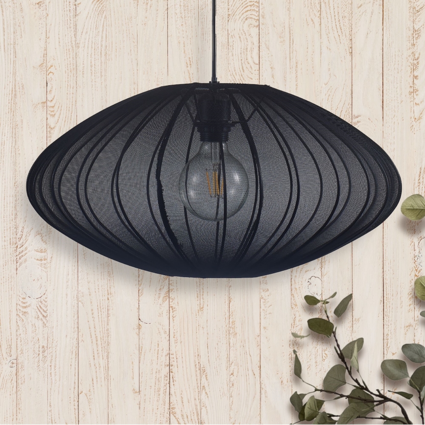 Lustr na lanku KINU 1xE27/20W/230V pr. 50 cm černá