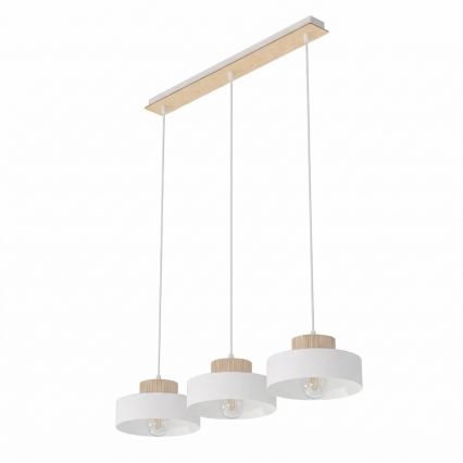 Lustr na lanku KIVI 3xE27/15W/230V bílá