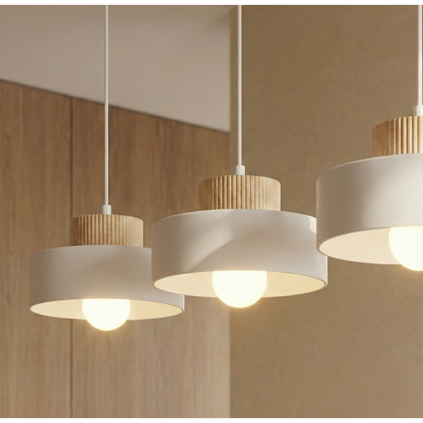 Lustr na lanku KIVI 3xE27/15W/230V bílá