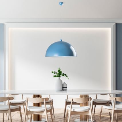 Lustr na lanku KURE 1xE27/40W/230V modrá