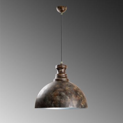 Lustr na lanku KURE 1xE27/40W/230V pr. 40 cm šedá