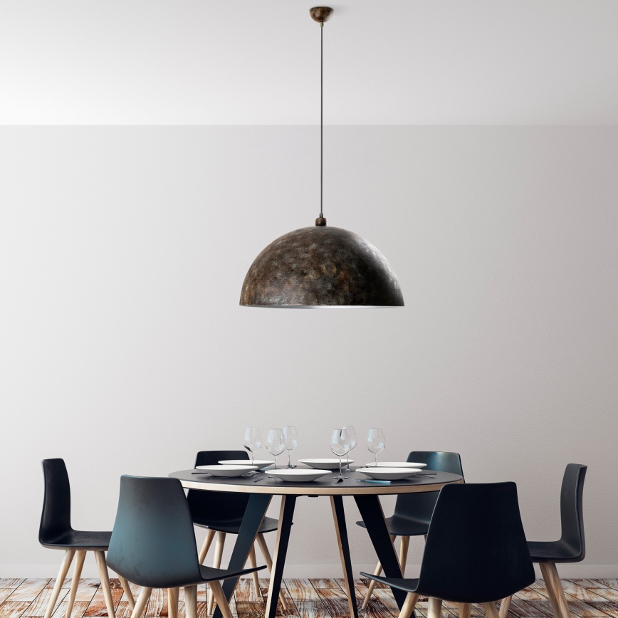 Lustr na lanku KURE 1xE27/40W/230V pr. 60 cm šedá