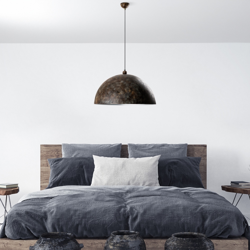Lustr na lanku KURE 1xE27/40W/230V pr. 60 cm šedá
