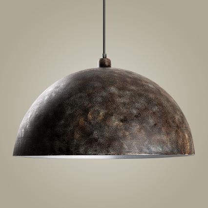 Lustr na lanku KURE 1xE27/40W/230V pr. 60 cm šedá
