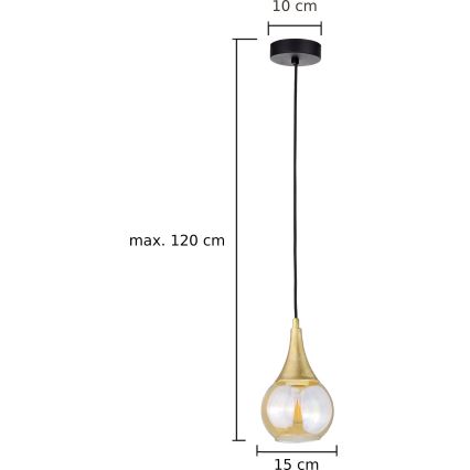 Lustr na lanku LACRIMA HONEY 1xE27/60W/230V