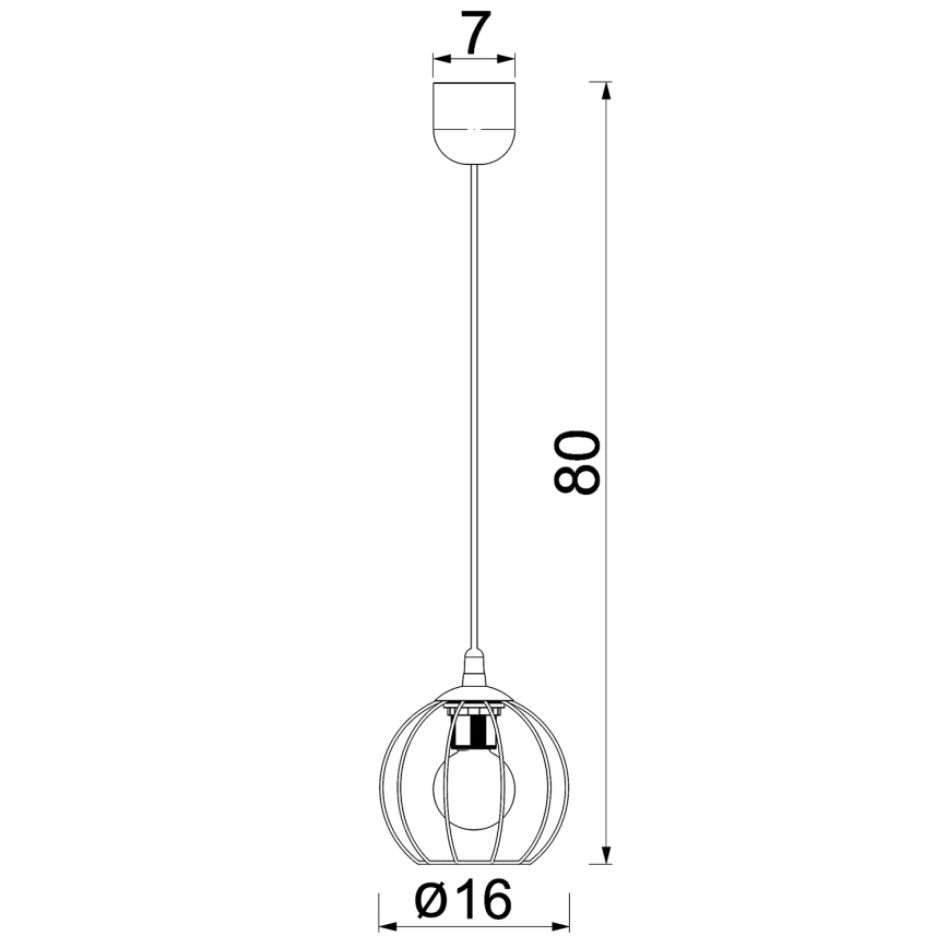 Lustr na lanku LAPS 1xE27/15W/230W černá