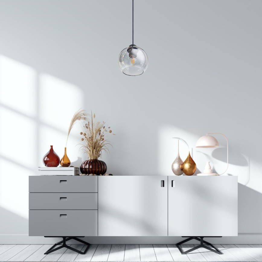 Lustr na lanku LATIL 1xE27/60W/230V černá