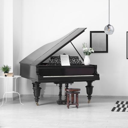 Lustr na lanku LATIL 1xE27/60W/230V černá