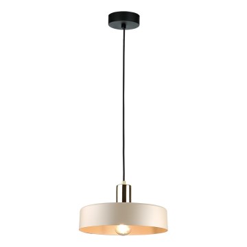 Lustr na lanku LATTE 1xE27/60W/230V béžová/černá/lesklý chrom